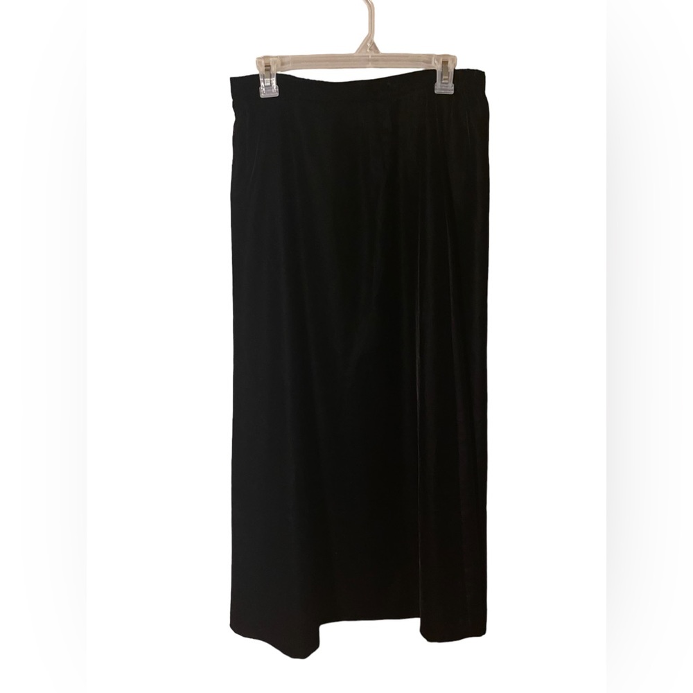 Talbots Black Velvet Maxi/Midi Skirt Women’s 10 Petite classic Gothcore Comfy